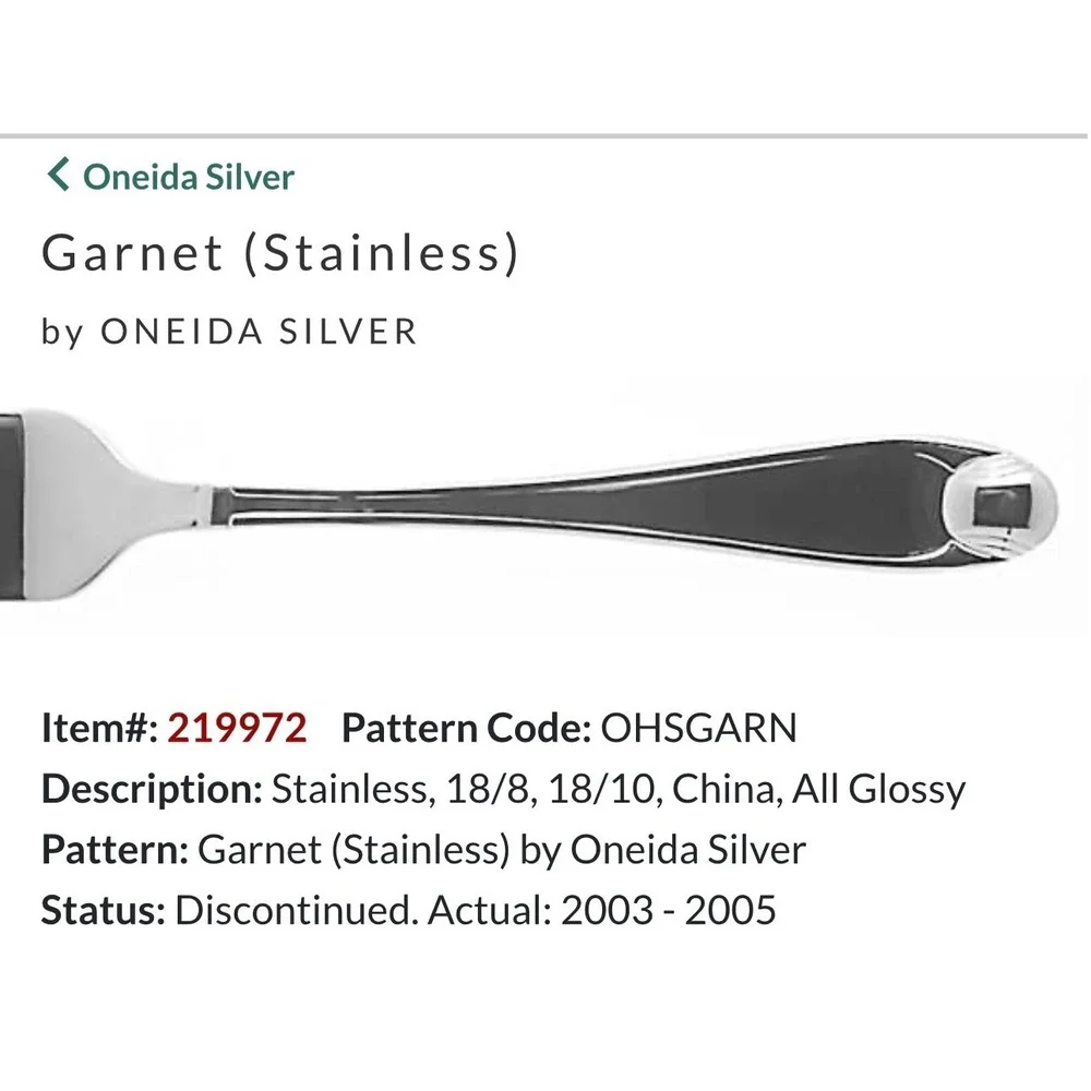 Oneida Garnet Stainless Steel Dinner Forks Set of 4 Glossy 18/10 OHSGARN 8 Inch